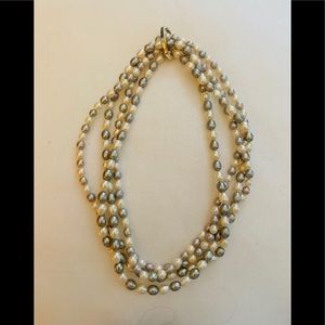 Beaded faux pearl necklace